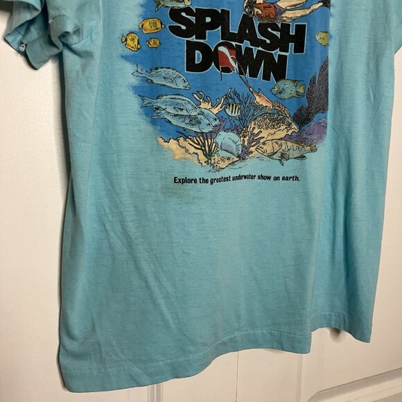 Vintage Splash Down Premier Cruise Lines Tshirt Blue Snorkling 80s Single Stitch - Picture 2 of 9